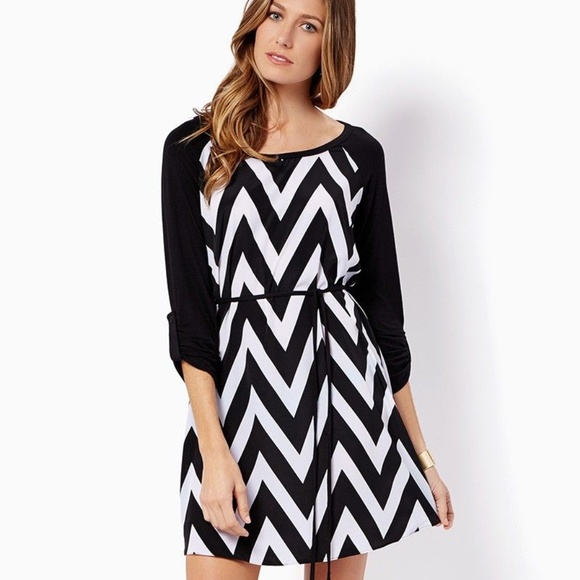 Charming Charlie Dresses & Skirts - Charming Charlie Tara Tie Chevron Dress